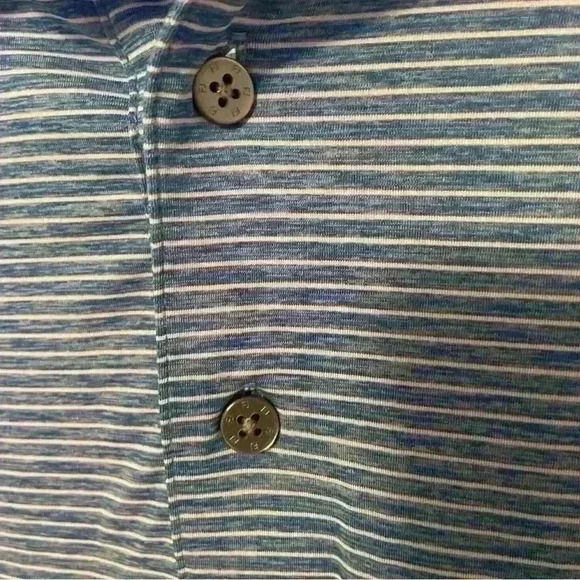 Foot Joy Golf Polo Performance Logo Blue Striped Mens Size 2XL XXL - Picture 9 of 9